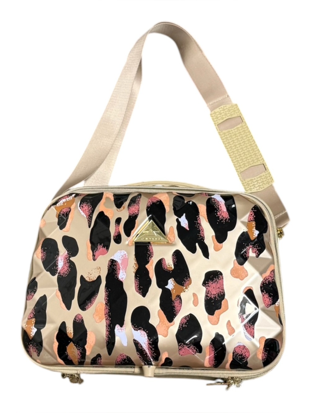 Triforce Beige Leopard Print Travel Crossbody Bag with Adjustable Strap - Picture 9 of 9